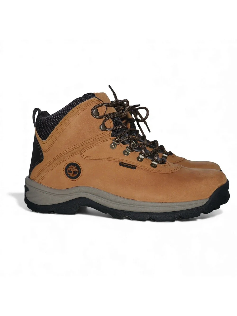 NEW Timberland Mens Size 13 Waterproof Hiking Boots Wheat Nubuck White Ledge